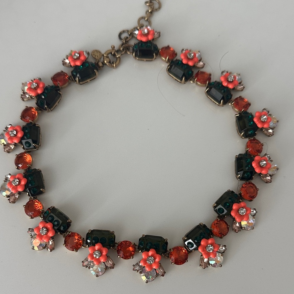 J CREW Floral Gemstone Necklace